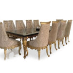 10 Seater Chinioti Dining Table Set with CNC Carving and Solid Sheesham Wood