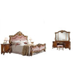 Apple Style Chinioti King Size Bed Set with Hand-Carved Sheesham Wood