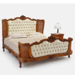 Cane Work Chinioti Bed Set Design with Brown Finish