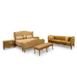 Classic Chinioti Bed Set Design with Golden Finish