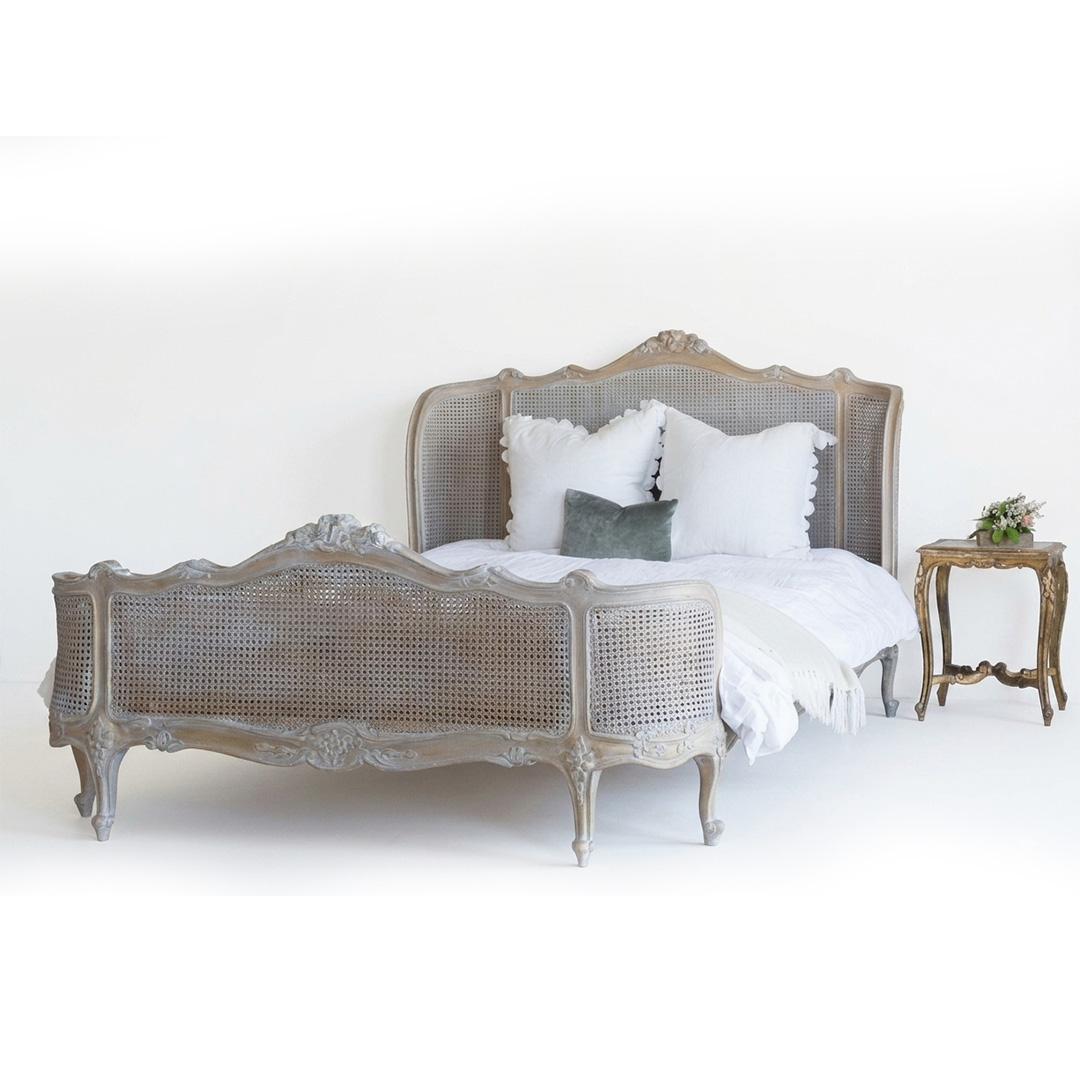 Classic Bedset Design With Handmaid Carving And Cane Work Classic Chinioti Bed Set Design with Hand-Carved Details & Cane Work - Image 1