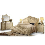Dolphin Style Chinioti King Size Bed Set with Hand-Carved Sheesham Wood