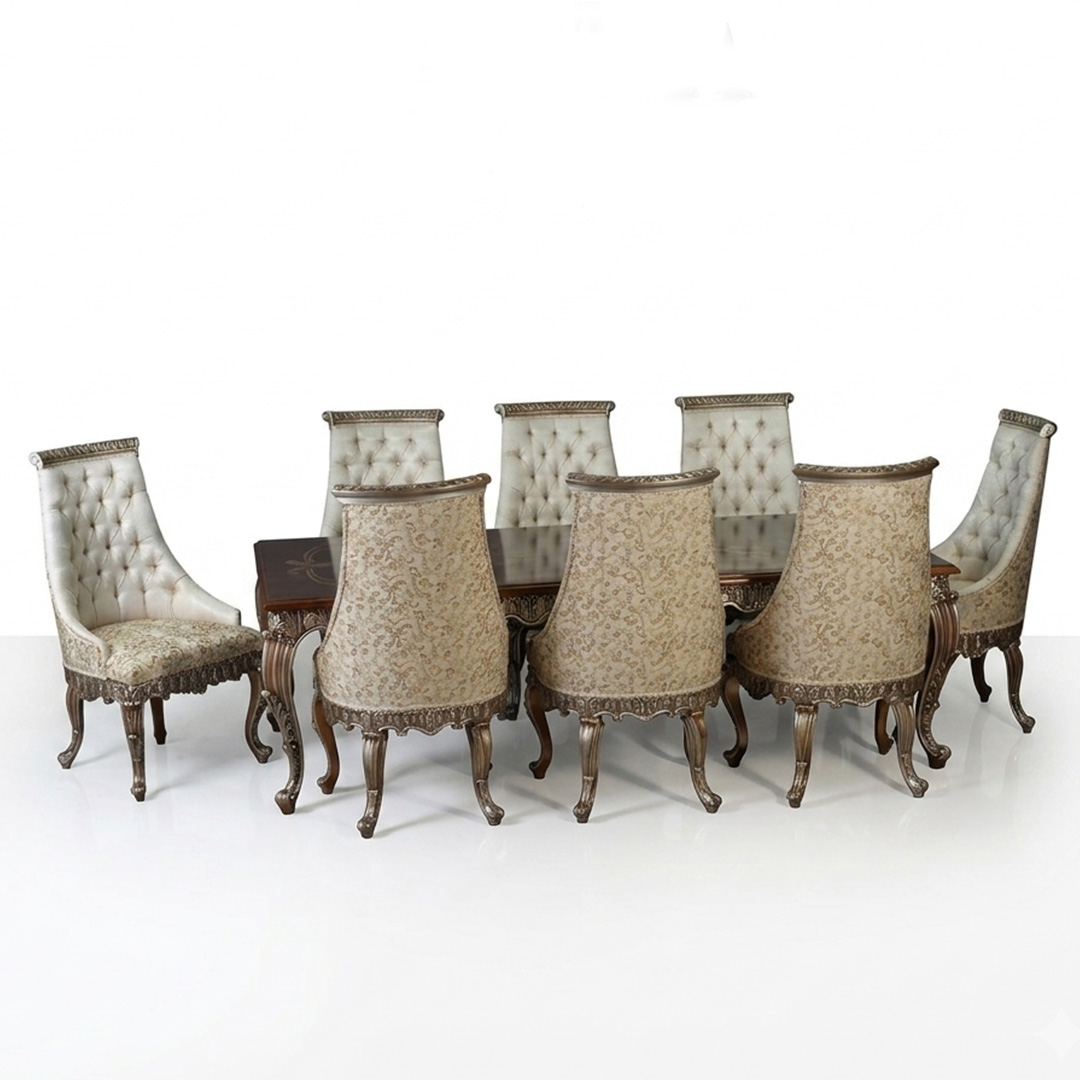 Most Luxurious Chinioti Dining Table Set With CNC And Hand Carved Most Luxurious Chinioti Dining Table Set with CNC & Hand-Carved Detailing - Image 1