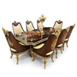 Most Luxurious Chinioti Dining Table Set with Hand-Painted Detailing