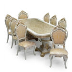 Most Luxurious Turkish Style Dining Table Set with Hand-Carved Solid Sheesham Wood