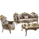 Most Luxurious Turkish Style Side-Carved 7 Seater Sofa Set with Hand-Carved Sheesham Wood