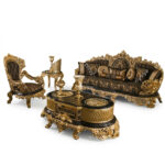Most Luxurious Turkish Style Sofa Set with Hand-Carved Solid Sheesham Wood & Centre Table