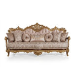 Royal Style High-Gloss Golden Finish Sofa Set Design