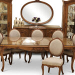 Simple Style 6 Seater Dining Table Set with Black & Golden Finish