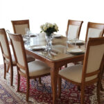 Simple Style Solid Sheesham Wood Dining Table Set with Inlaid Work