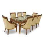 Solid Wooden Chinioti Dining Table Set with Hand-Carved & Inlaid Work