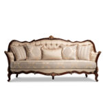 Classic 7 Seater Wooden Sofa Set with Brown & Golden Finish - Image 4