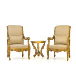 Chinioti Solid Wood Bedroom Chair Set – Hand Carved High Gloss Finish