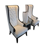 High Back Black Finished Bedroom Chair Set